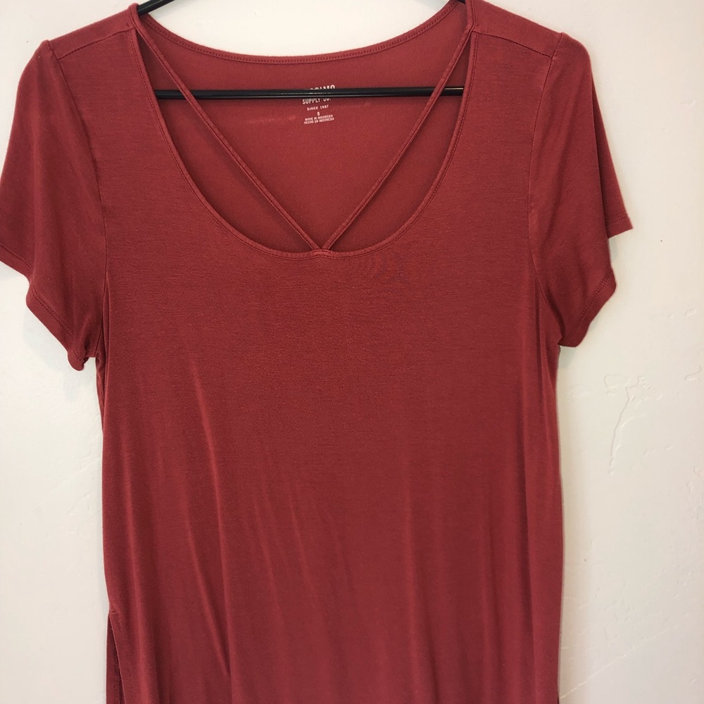 Pink Mossimo Cross-Front Top Size S